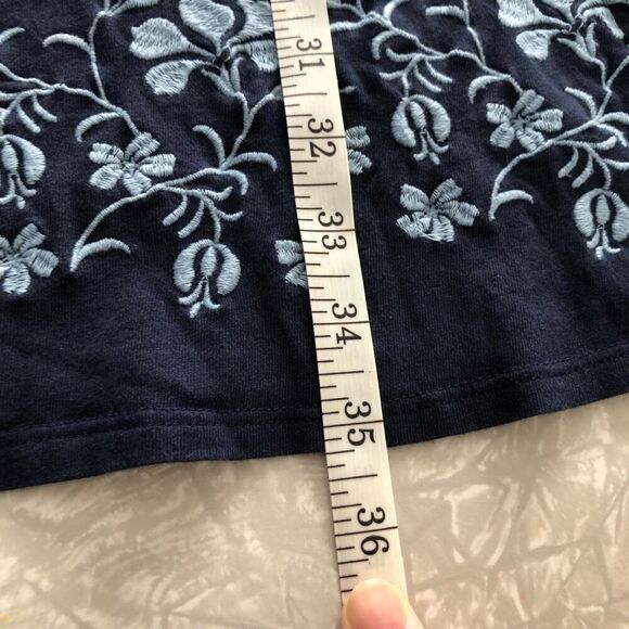 J. Jill blue embroidered knit dress cotton modal blend tank a line sz xs pockets - Picture 9 of 11